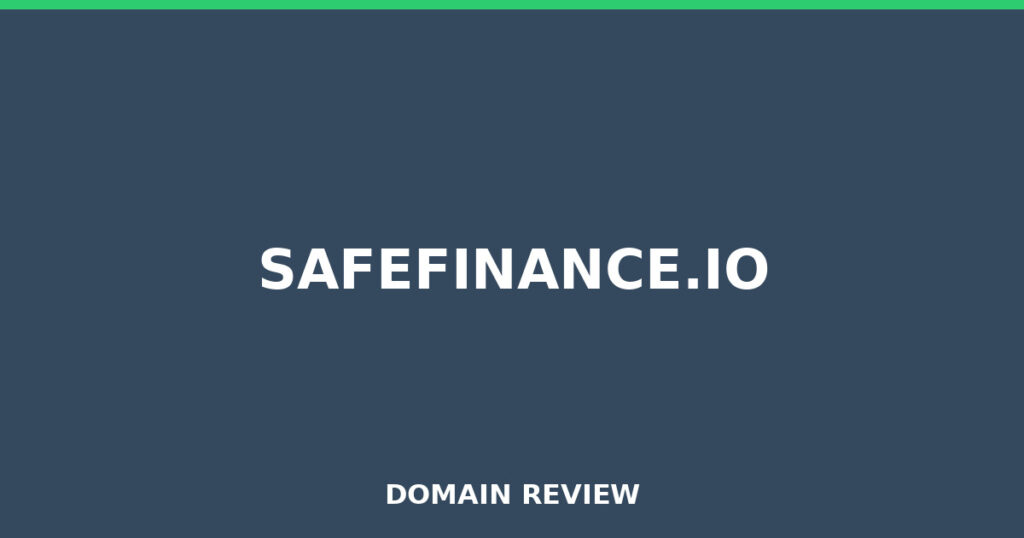 SAFEFINANCE.IO review 2026 - Domain review placeholder image for safefinance.io