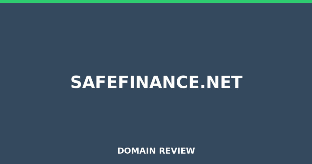 SAFEFINANCE.NET review 2026 - Domain review placeholder image for safefinance.net