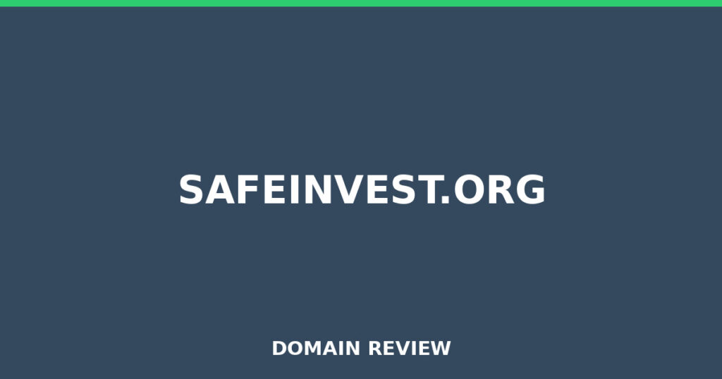 SAFEINVEST.ORG review 2026 - Domain review placeholder image for safeinvest.org