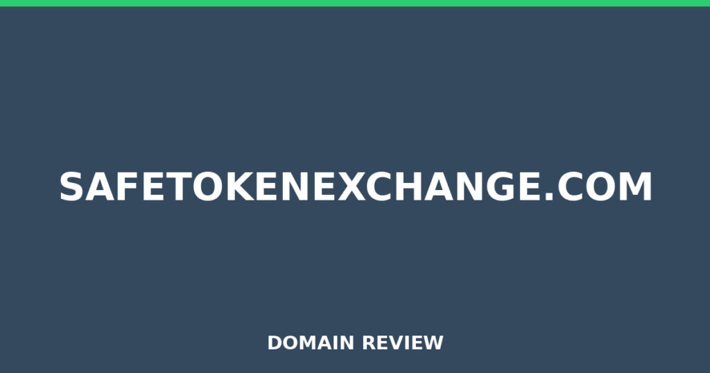 SAFETOKENEXCHANGE.COM review 2026 - Domain review placeholder image for safetokenexchange.com
