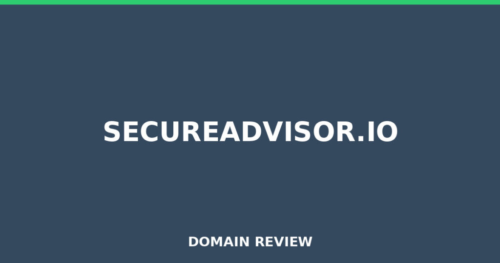 SECUREADVISOR.IO review 2026 - Domain review placeholder image for secureadvisor.io
