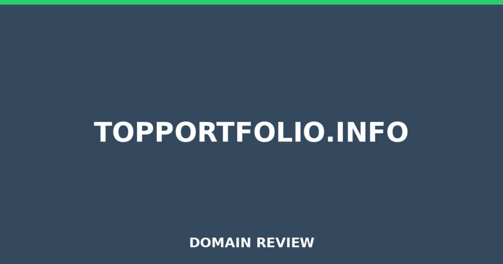 TOPPORTFOLIO.INFO review 2026 - Domain review placeholder image for topportfolio.info