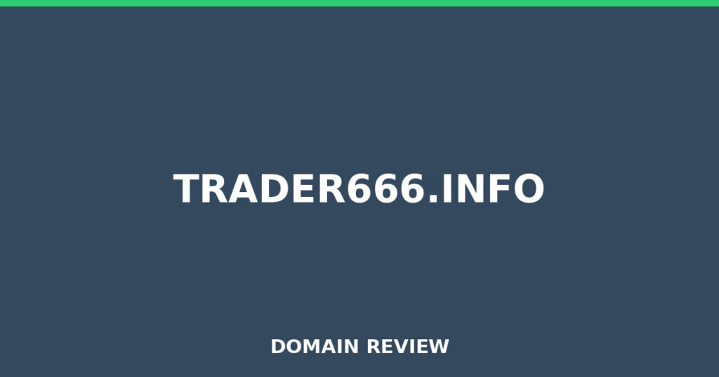 TRADER666.INFO review 2026 - Domain review placeholder image for trader666.info