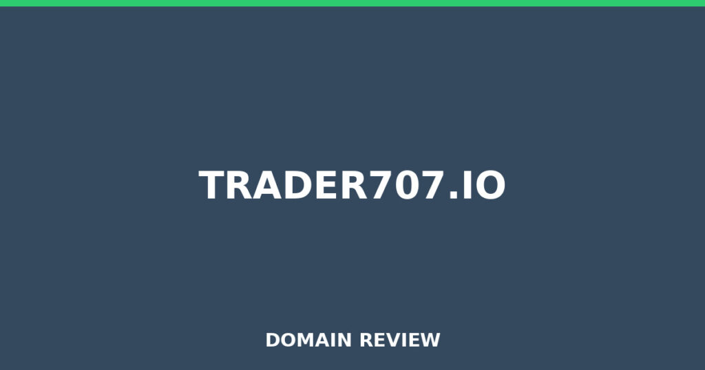 TRADER707.IO review 2026 - Domain review placeholder image for trader707.io