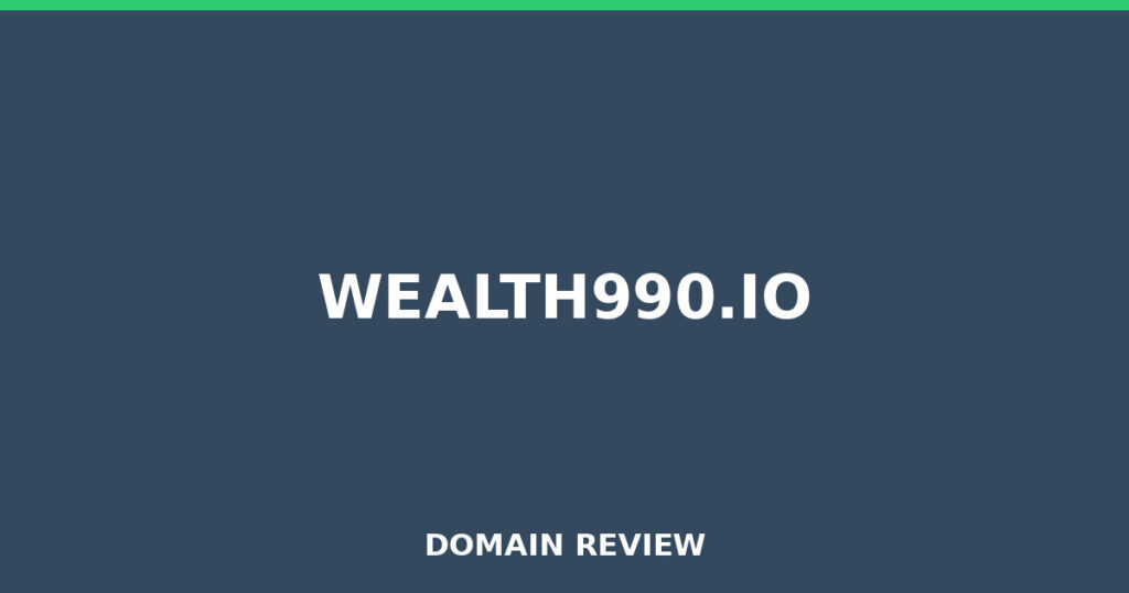 WEALTH990.IO review 2026 - Domain review placeholder image for wealth990.io