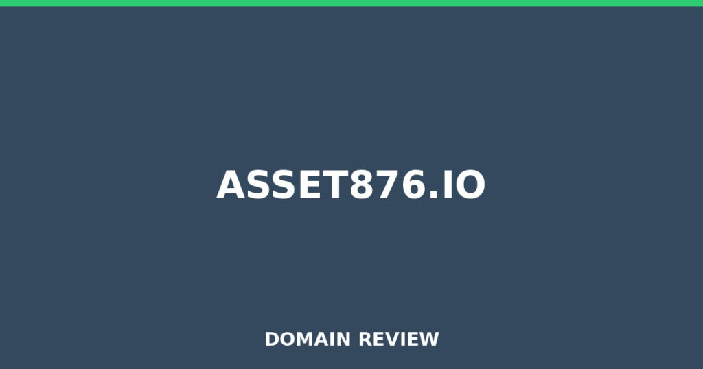 ASSET876.IO review 2026 - Domain review placeholder image for asset876.io