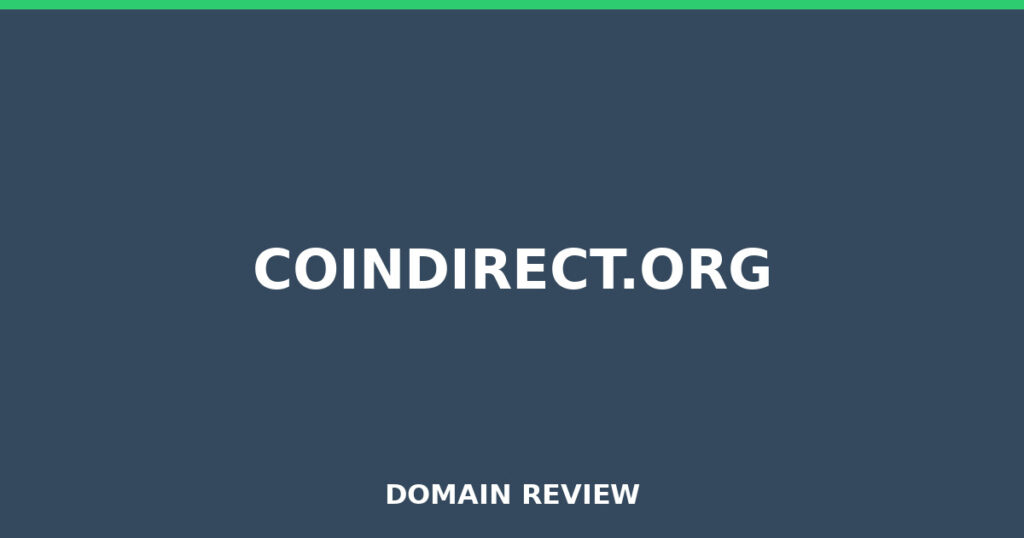 COINDIRECT.ORG review 2026 - Domain review placeholder image for coindirect.org