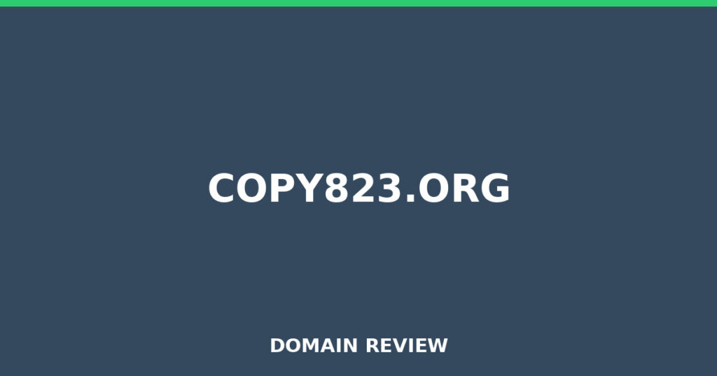 COPY823.ORG review 2026 - Domain review placeholder image for copy823.org