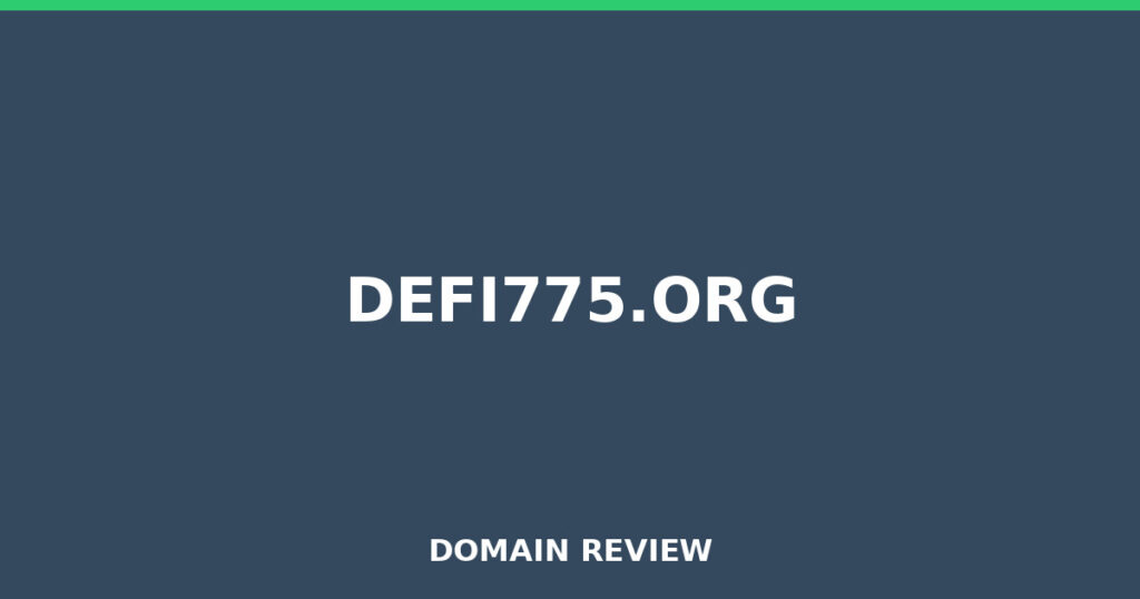 DEFI775.ORG review 2026 - Domain review placeholder image for defi775.org