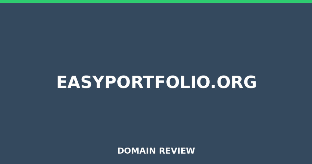 EASYPORTFOLIO.ORG review 2026 - Domain review placeholder image for easyportfolio.org