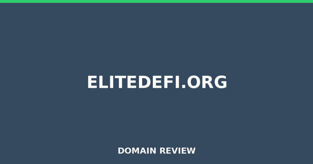 ELITEDEFI.ORG review 2026 - Domain review placeholder image for elitedefi.org