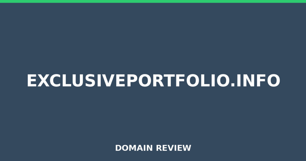EXCLUSIVEPORTFOLIO.INFO review 2026 - Domain review placeholder image for exclusiveportfolio.info