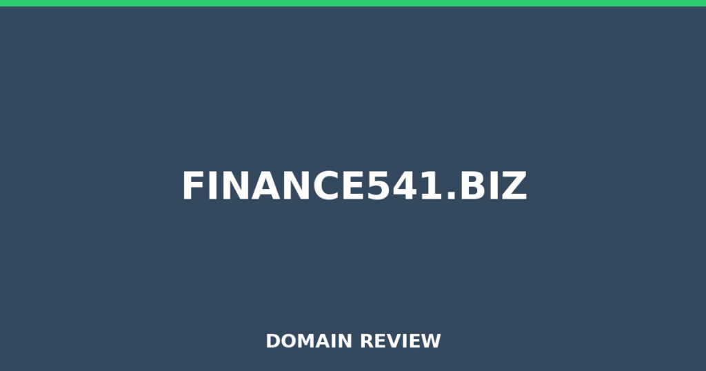 FINANCE541.BIZ review 2026 - Domain review placeholder image for finance541.biz