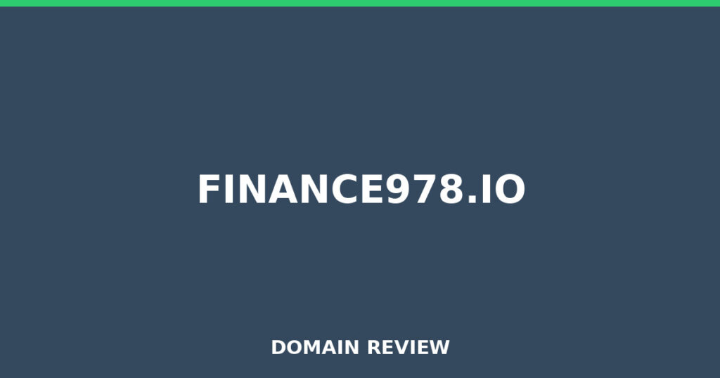 FINANCE978.IO review 2026 - Domain review placeholder image for finance978.io