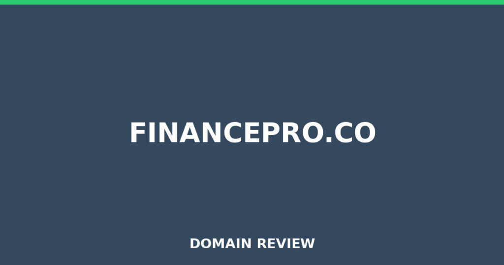 FINANCEPRO.CO review 2026 - Domain review placeholder image for financepro.co