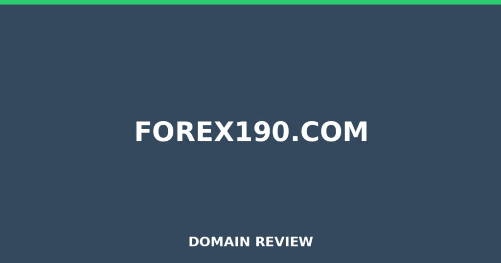 FOREX190.COM review 2026 - Domain review placeholder image for forex190.com