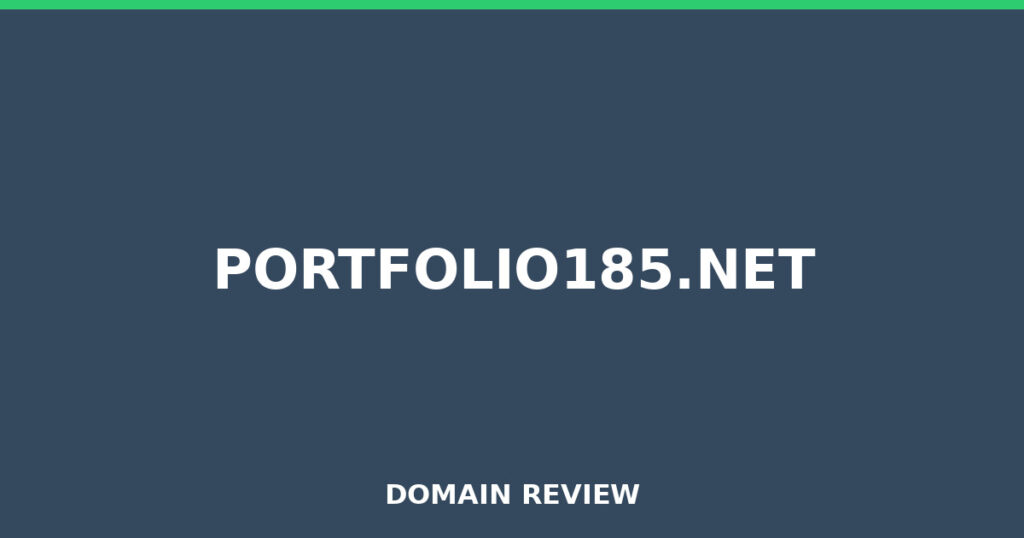 PORTFOLIO185.NET review 2026 - Domain review placeholder image for portfolio185.net