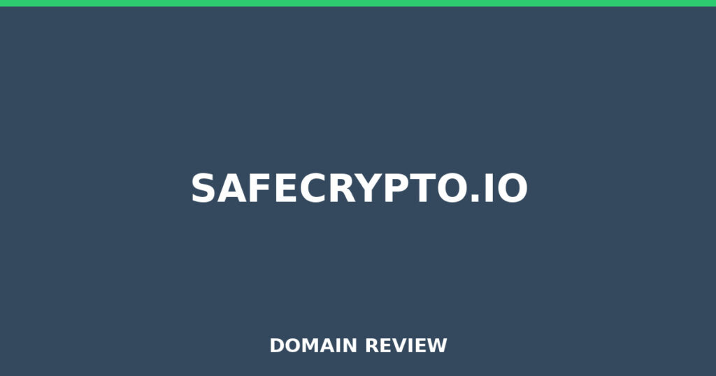 SAFECRYPTO.IO review 2026 - Domain review placeholder image for safecrypto.io