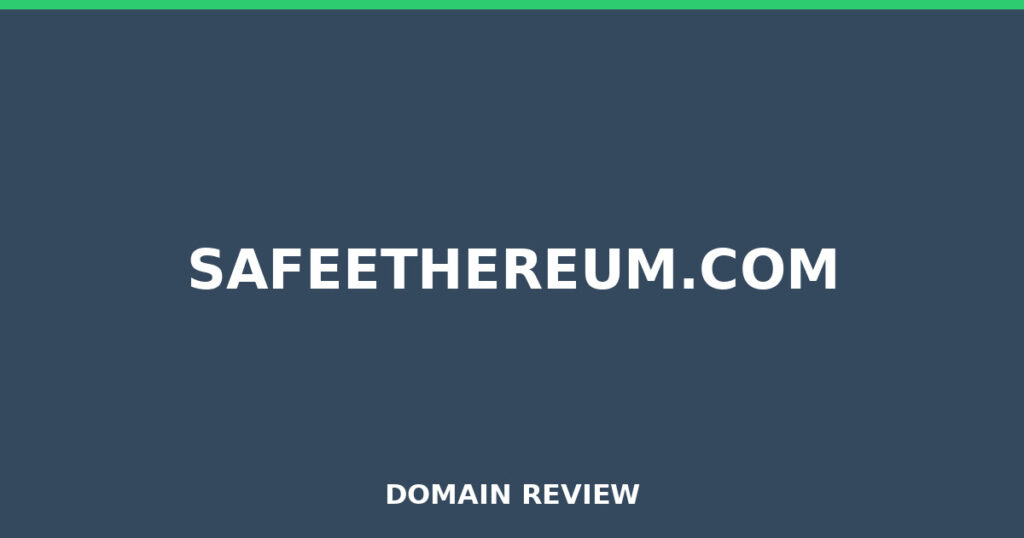 SAFEETHEREUM.COM review 2026 - Domain review placeholder image for safeethereum.com