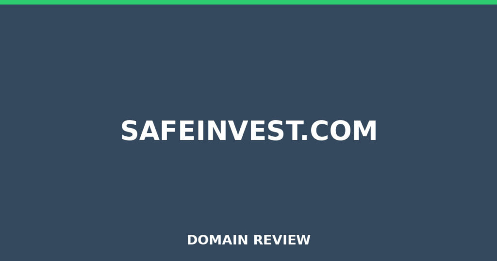 SAFEINVEST.COM review 2026 - Domain review placeholder image for safeinvest.com