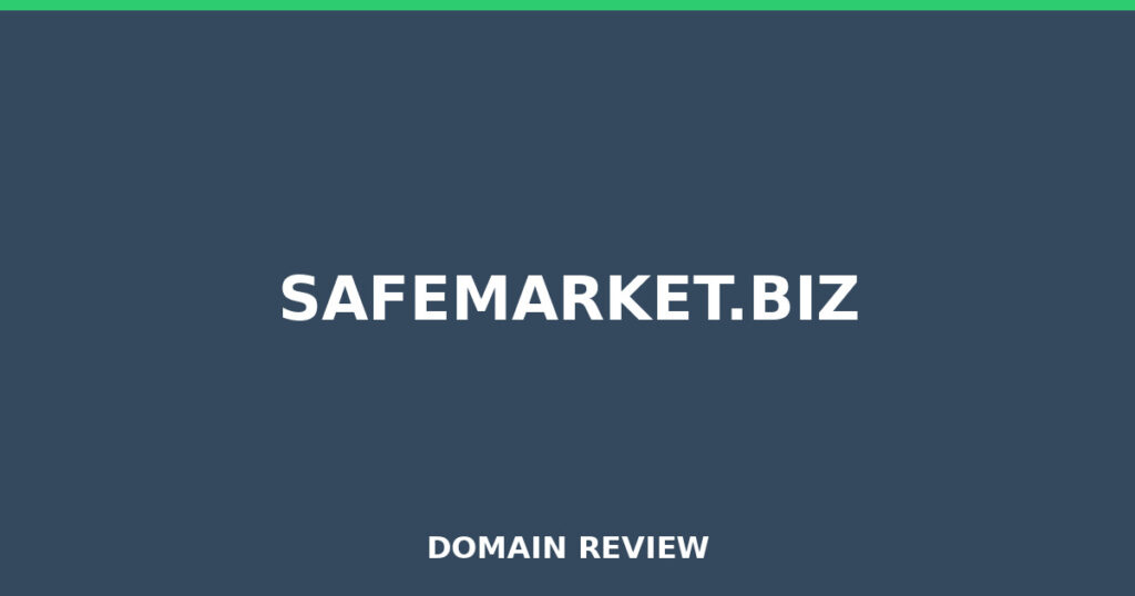 SAFEMARKET.BIZ review 2026 - Domain review placeholder image for safemarket.biz