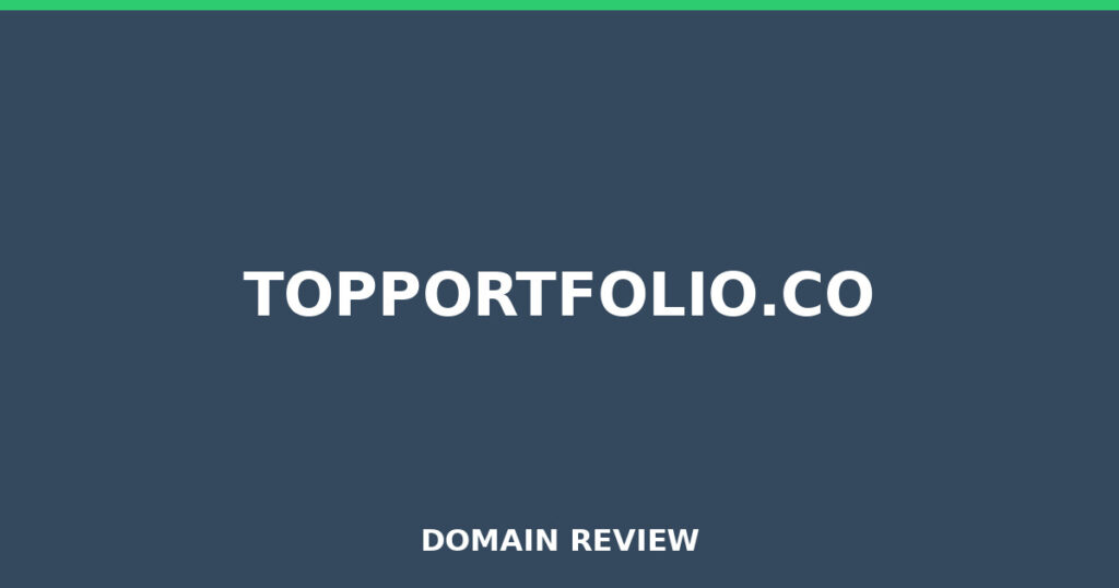 TOPPORTFOLIO.CO review 2026 - Domain review placeholder image for topportfolio.co