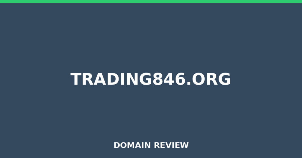 TRADING846.ORG review 2026 - Domain review placeholder image for trading846.org