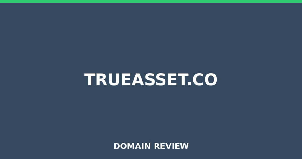 TRUEASSET.CO review 2026 - Domain review placeholder image for trueasset.co
