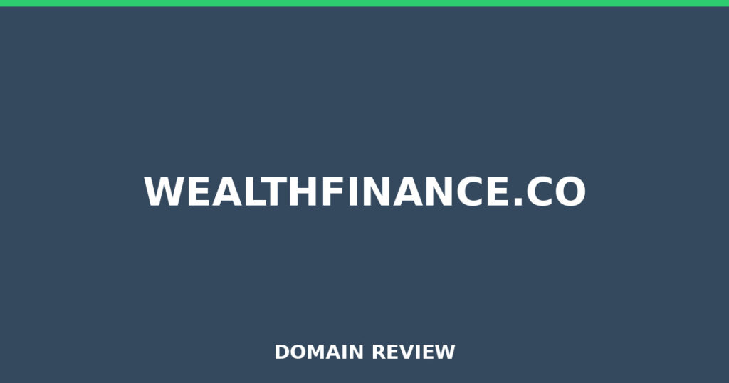 WEALTHFINANCE.CO review 2026 - Domain review placeholder image for wealthfinance.co