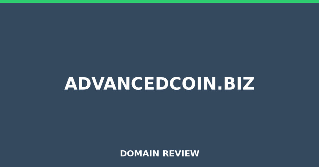 ADVANCEDCOIN.BIZ review 2026 - Domain review placeholder image for advancedcoin.biz