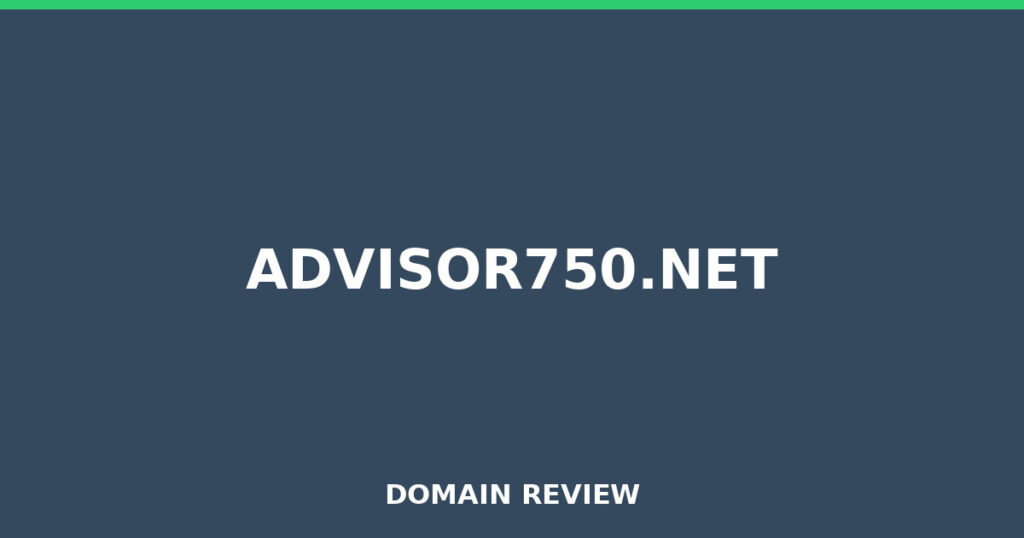 ADVISOR750.NET review 2026 - Domain review placeholder image for advisor750.net