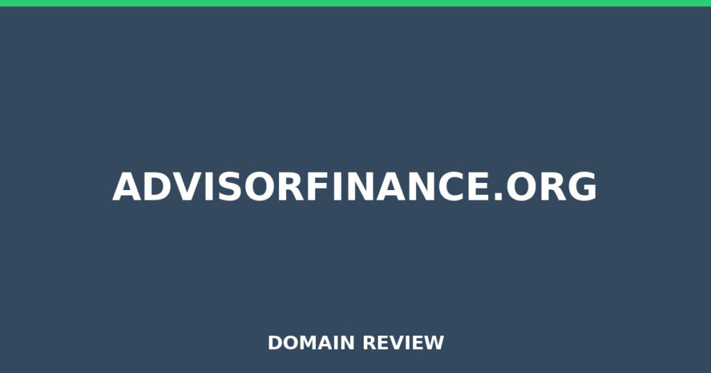 ADVISORFINANCE.ORG review 2026 - Domain review placeholder image for advisorfinance.org