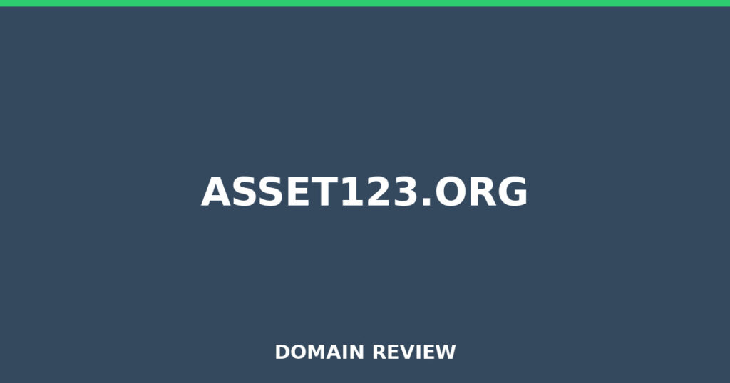 ASSET123.ORG review 2026 - Domain review placeholder image for asset123.org