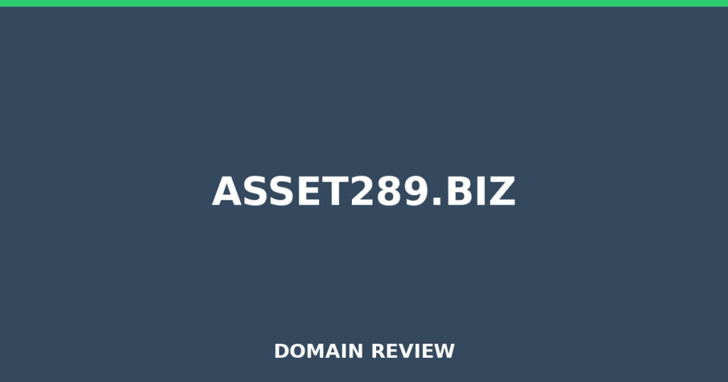 ASSET289.BIZ review 2026 - Domain review placeholder image for asset289.biz