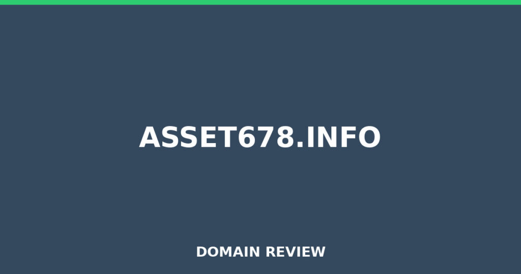 ASSET678.INFO review 2026 - Domain review placeholder image for asset678.info