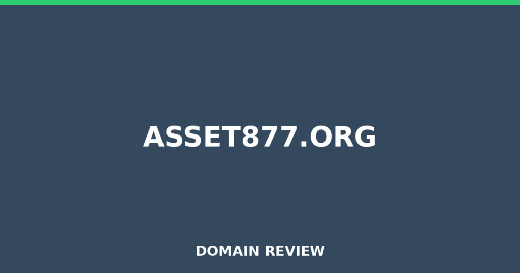 ASSET877.ORG review 2026 - Domain review placeholder image for asset877.org