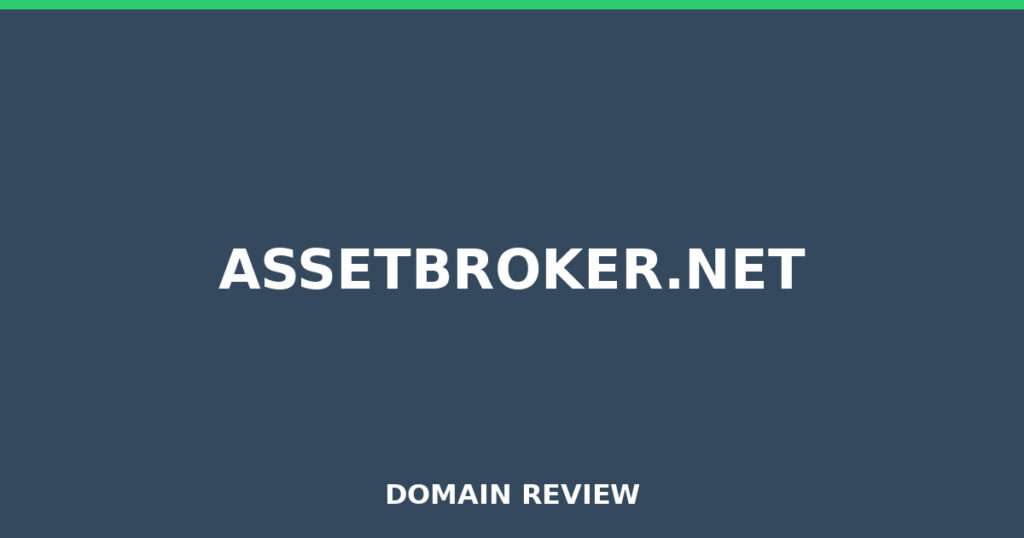 ASSETBROKER.NET review 2026 - Domain review placeholder image for assetbroker.net