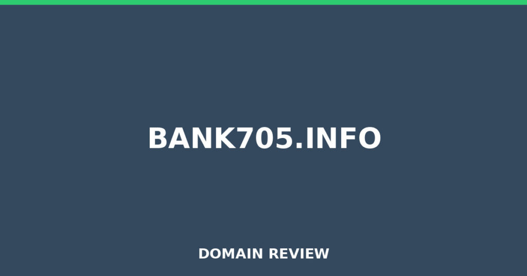 BANK705.INFO-Rezension 2026 – Platzhalterbild für die Domain-Rezension für bank705.info