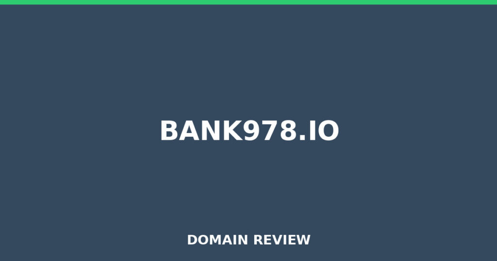 BANK978.IO review 2026 - Domain review placeholder image for bank978.io