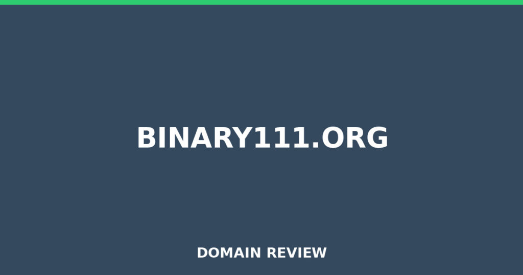 BINARY111.ORG review 2026 - Domain review placeholder image for binary111.org