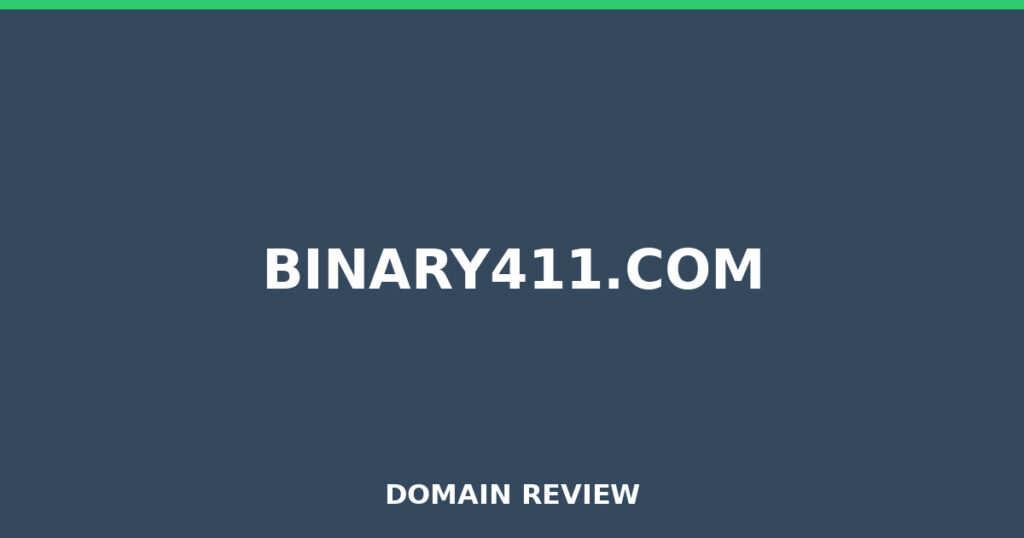 BINARY411.COM review 2026 - Domain review placeholder image for binary411.com