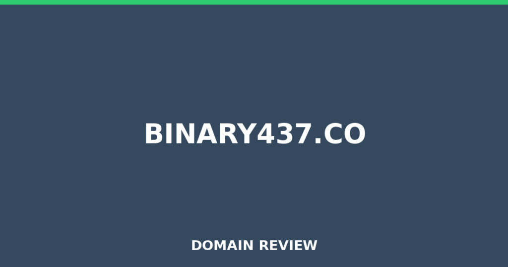 BINARY437.CO review 2026 - Domain review placeholder image for binary437.co