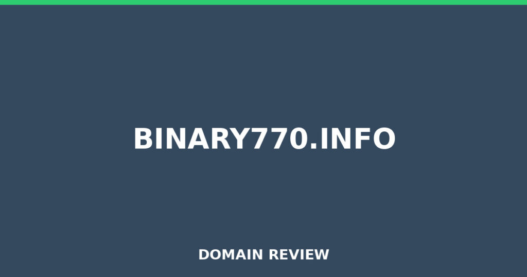 BINARY770.INFO-Überprüfung 2026 – Platzhalterbild für die Domain-Überprüfung für binary770.info