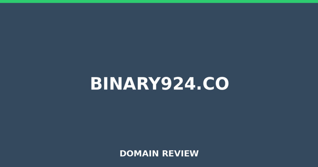 BINARY924.CO review 2026 - Domain review placeholder image for binary924.co