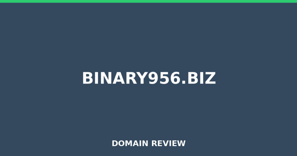 BINARY956.BIZ review 2026 - Domain review placeholder image for binary956.biz