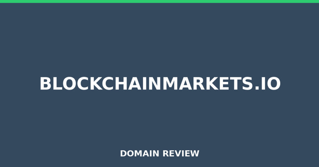 BLOCKCHAINMARKETS.IO review 2026 - Domain review placeholder image for blockchainmarkets.io