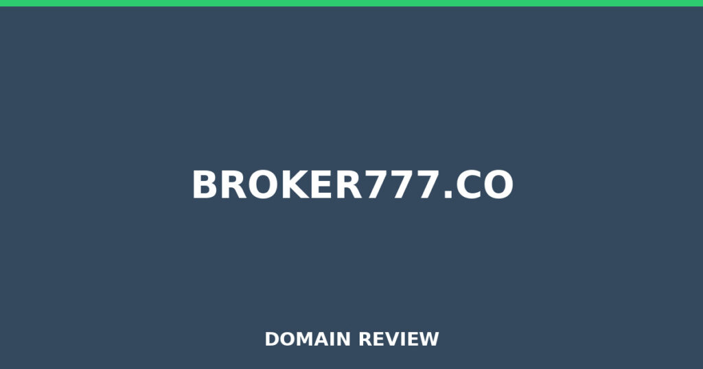 BROKER777.CO review 2026 - Domain review placeholder image for broker777.co