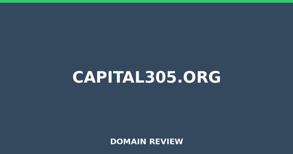 CAPITAL305.ORG review 2026 - Domain review placeholder image for capital305.org
