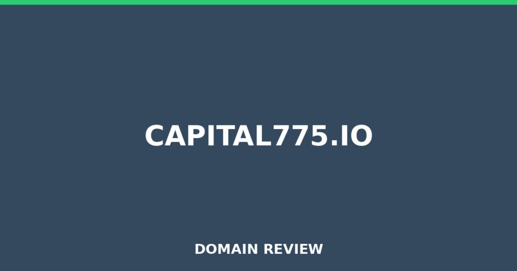 CAPITAL775.IO review 2026 - Domain review placeholder image for capital775.io