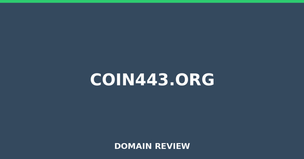 COIN443.ORG review 2026 - Domain review placeholder image for coin443.org